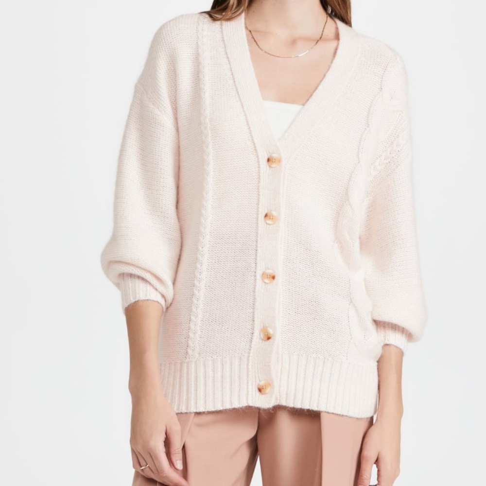 STAUD light pink Blake cardigan